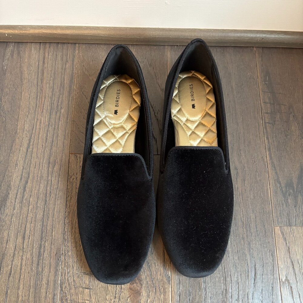 Brand New Birdies The Starling - New Black Velvet Size 8.58.5